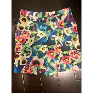 Attention Floral Wrap Like Mini Skirt New